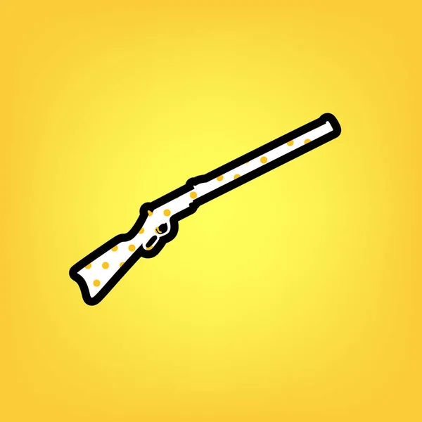 Ilustración del icono del rifle de caza. Pistola de silueta. Vector. Amarillo — Vector de stock