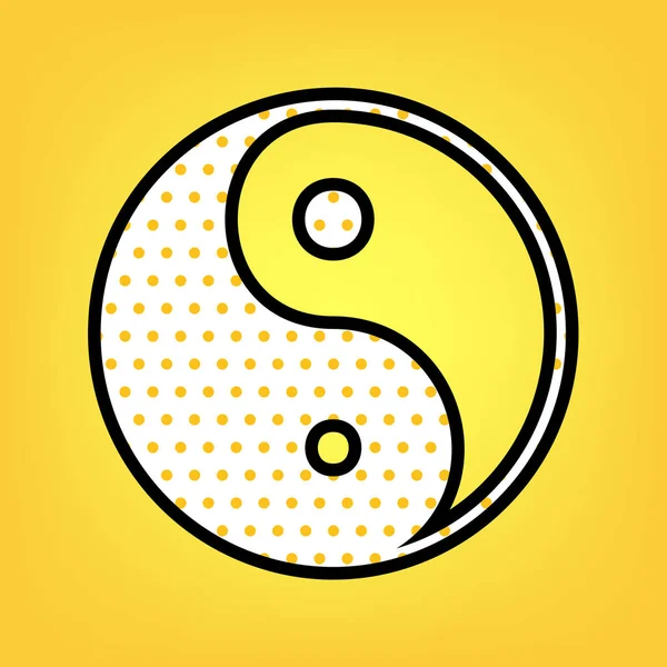 Ying Yang símbolo de armonía y equilibrio. Vector. Polka amarilla do — Archivo Imágenes Vectoriales