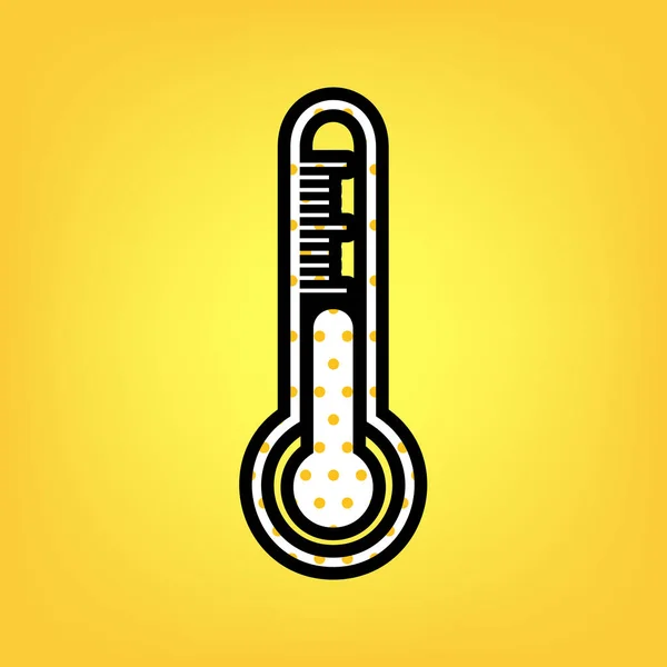 Meteo diagnostic technology thermometer sign. Vector. Yellow pol — Stock Vector