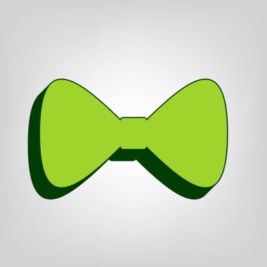 Papyon simgesi. Vektör. Koyu yeşil eski sarı yeşil katı simgesiyle