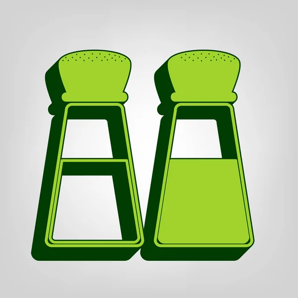 Salt Pepper Sign Vector Yellow Green Solid Icon Dark Green — Stock Vector