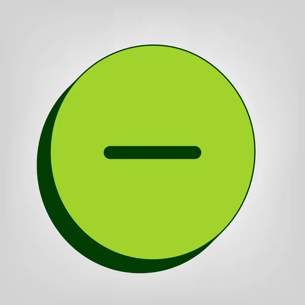 Negative Symbolillustration Minuszeichen Vektor Gelb Grünes Einheitliches Symbol Mit Dunkelgrünem — Stockvektor
