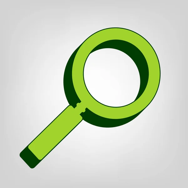 Изображение Знака Увеличения Вектор Желто Зеленая Твердая Икона Темно Зеленым — стоковый вектор