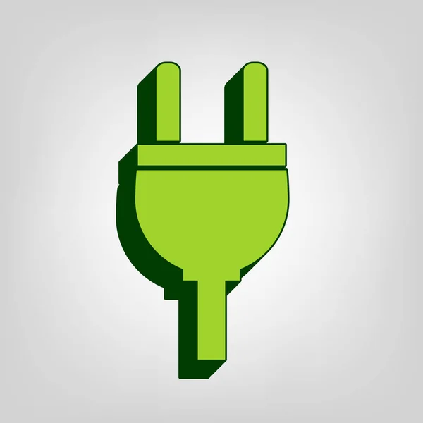 Socket Sign Illustration Vector Yellow Green Solid Icon Dark Green — Stock Vector
