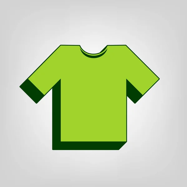 Shirt Işareti Illüstrasyon Vektör Açık Renkli Renkli Koyu Yeşil Dış — Stok Vektör