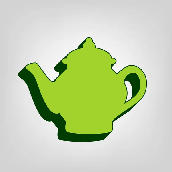 Sinal Fabricante Chá Vector Ícone Sólido Verde Amarelo Com Corpo — Vetor de Stock
