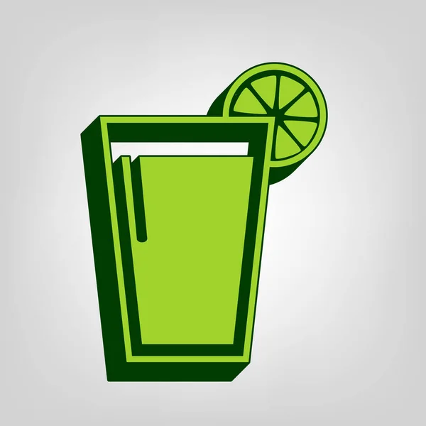 Склянка Сокових Значків Вектор Жовта Зелена Суцільна Ікона Темно Зеленим — стоковий вектор