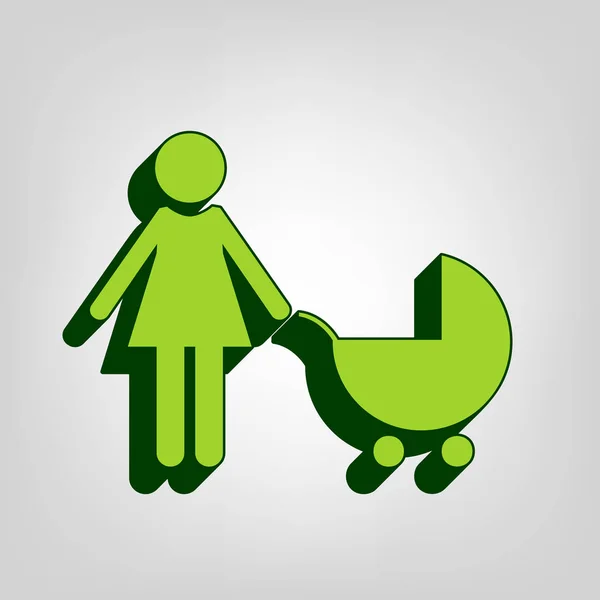 Illustration Signe Familial Vecteur Icône Solide Jaune Vert Avec Corps — Image vectorielle