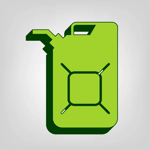 Jerrycan Oil Sign Jerry Can Oil Sign Vector Yellow Green — Stock Vector