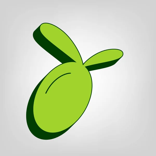 Оливковий Знак Ілюстрація Вектор Жовта Зелена Суцільна Ікона Темно Зеленим — стоковий вектор