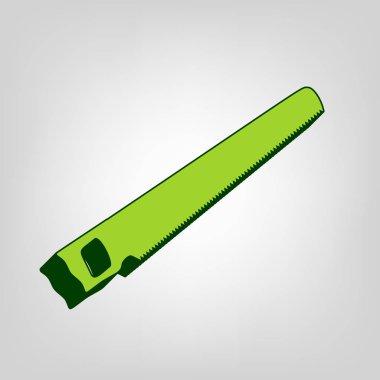 Basit işareti gördüm. Vektör. Açık renkli renkli, koyu yeşil dış gövde ile sarı yeşil katı simgesi.