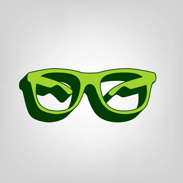 Sol Glasögon Skylt Illustration Vektor Gul Grön Solid Ikon Med — Stock vektor