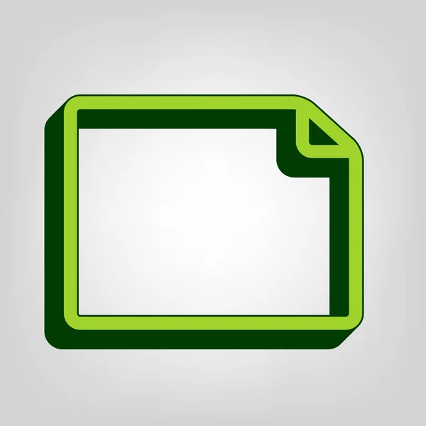 Ilustracja Znaku Dokumentu Poziomego Wektor Żółta Zielona Ikona Ciemnozielonym Zewnętrznym — Wektor stockowy