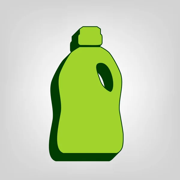 Botella Plástico Para Limpiar Vector Icono Sólido Verde Amarillo Con — Archivo Imágenes Vectoriales