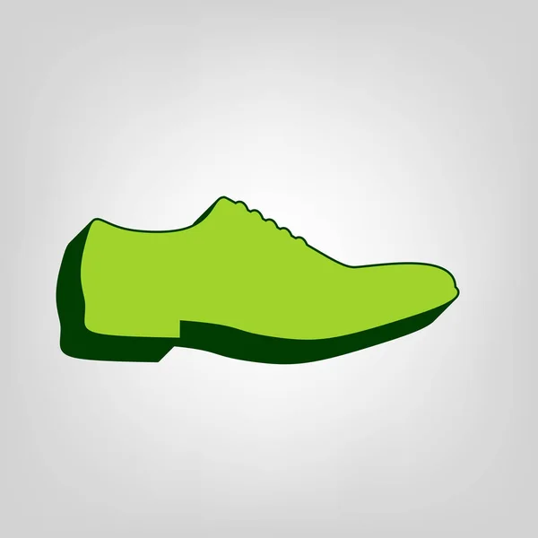 Señal Zapatos Hombre Vector Icono Sólido Verde Amarillo Con Cuerpo — Archivo Imágenes Vectoriales