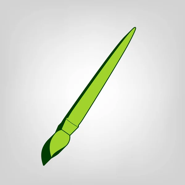 Ilustración Signos Pincel Vector Icono Sólido Verde Amarillo Con Cuerpo — Vector de stock