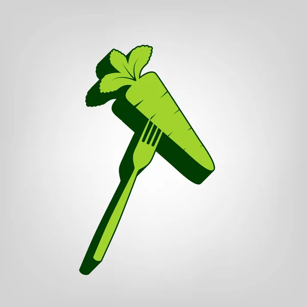 Illustration Signes Alimentaires Végétariens Vecteur Icône Solide Jaune Vert Avec — Image vectorielle