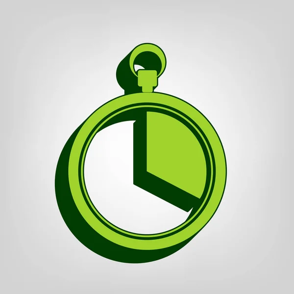Δευτερόλεπτα Λεπτά Χρονόμετρο Σημάδι Διάνυσμα Κίτρινο Πράσινο Εικονίδιο Ανάβει Σταθερά — Διανυσματικό Αρχείο