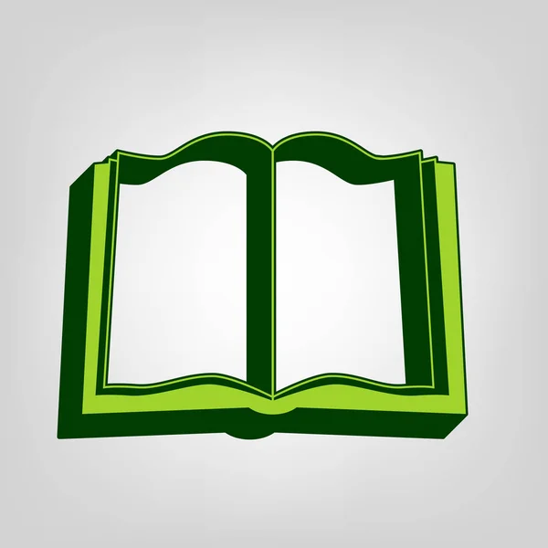 Книжный Знак Вектор Желто Зеленая Твердая Икона Темно Зеленым Внешним — стоковый вектор