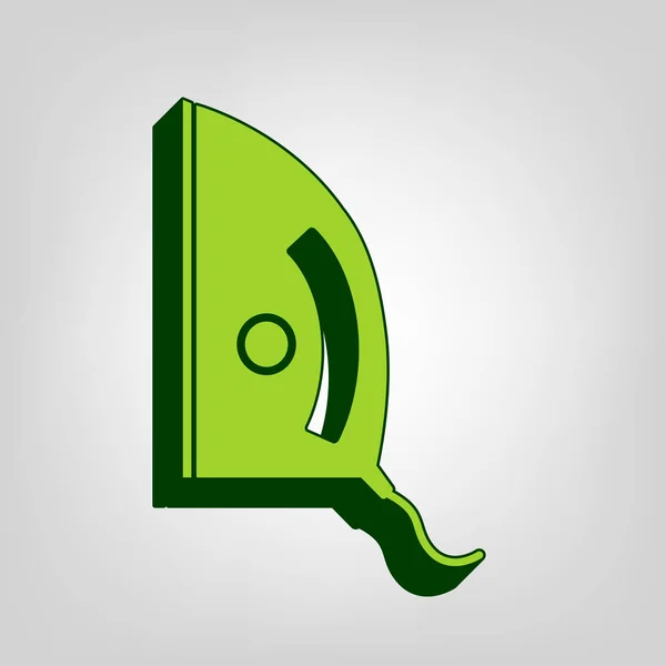 Železná Znamení Vektor Žlutá Zelená Solidní Ikona Tmavě Zelené Vnější — Stockový vektor