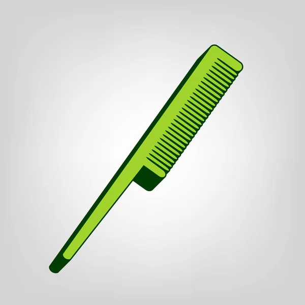 Señal Peine Vector Icono Sólido Verde Amarillo Con Cuerpo Externo — Archivo Imágenes Vectoriales