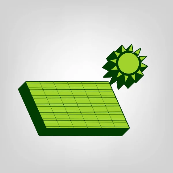Painel Energia Solar Sinal Conceito Eco Tendência Vector Ícone Sólido — Vetor de Stock