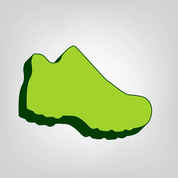 Boot Znamení Vektor Žlutá Zelená Solidní Ikona Tmavě Zelené Vnější — Stockový vektor