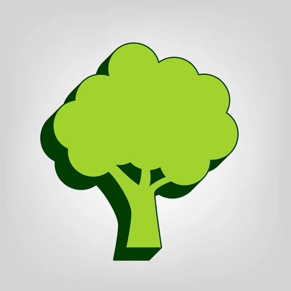 Baumsymbol Vektor Gelb Grünes Einheitliches Symbol Mit Dunkelgrünem Externen Körper — Stockvektor