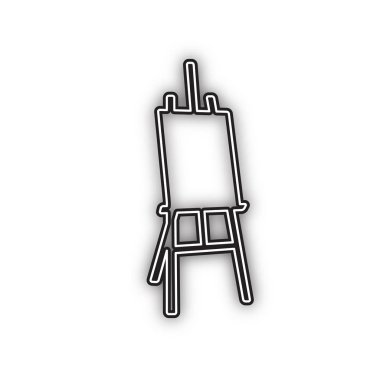 Sasel işareti. Vektör. Beyaz arka planda yumuşak gölgeli çift konturlu siyah simge. Izole.