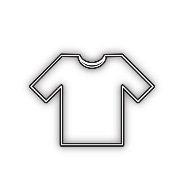Ilustración Del Signo Camiseta Vector Icono Negro Doble Contorno Con — Vector de stock