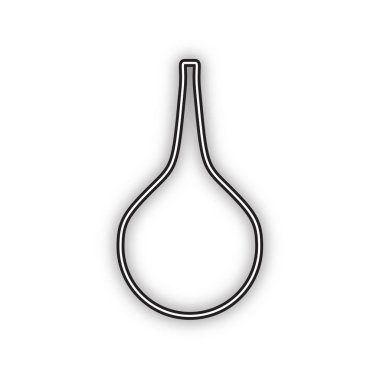 Enema işareti. Vektör. Beyaz arka planda yumuşak gölgeli çift konturlu siyah simge. Izole.