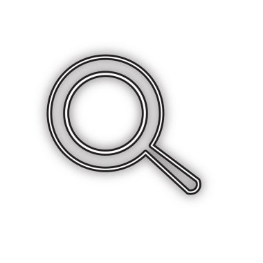 Pan işareti. Vektör. Beyaz arka planda yumuşak gölgeli çift konturlu siyah simge. Izole.