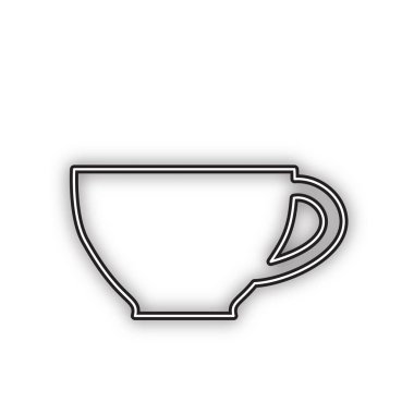 Kupa tabelası. Vektör. Beyaz arka planda yumuşak gölgeli çift konturlu siyah simge. Izole.