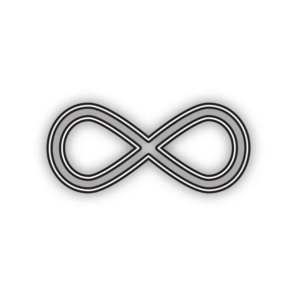Neomezený Symbol Obrázku Vektorové Dvojitá Ikona Obrysu Měkkým Stínem Bílém — Stockový vektor