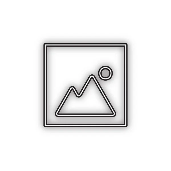 Symbol Obrázku Vektorové Dvojitá Ikona Obrysu Měkkým Stínem Bílém Pozadí — Stockový vektor