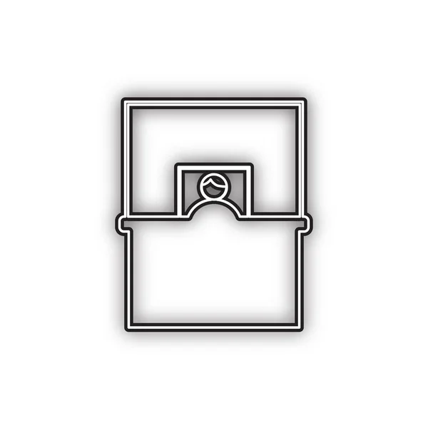Panneau Information Vecteur Icône Noire Double Contour Avec Ombre Douce — Image vectorielle