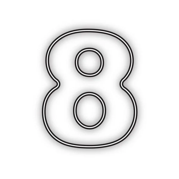 Элемент Шаблона Дизайна Знака Номер Вектор Двойной Контурный Черный Значок — стоковый вектор