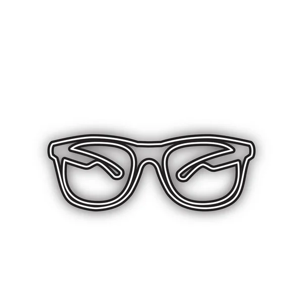 Sonnenbrille Zeichen Illustration Vektor Schwarzes Symbol Mit Doppelter Kontur Und — Stockvektor