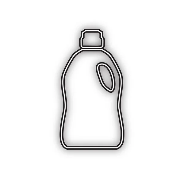 Botol Plastik Untuk Membersihkan Vektor Ganda Kontur Ikon Hitam Dengan - Stok Vektor