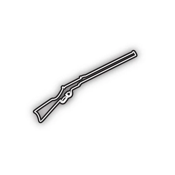 Illustration Icône Fusil Chasse Pistolet Silhouette Vecteur Icône Noire Double — Image vectorielle