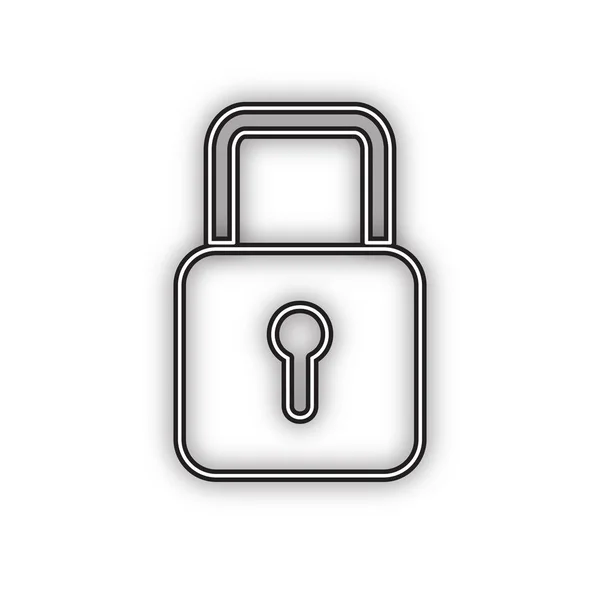 Lock Zeichen Illustration Vektor Schwarzes Symbol Mit Doppelter Kontur Und — Stockvektor