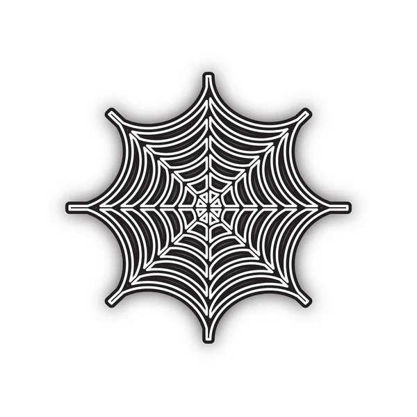 Spider Sull Illustrazione Web Vettore Icona Nera Doppio Contorno Con — Vettoriale Stock