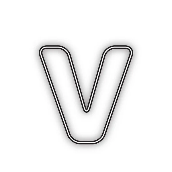 Lettre Signe Élément Modèle Conception Vecteur Icône Noire Double Contour — Image vectorielle