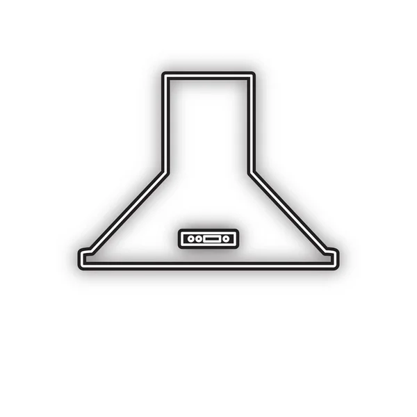 Exhaust Hood Kitchen Ventilation Sign Vector Double Contour Black Icon — Stock Vector