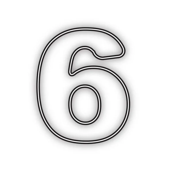 Číslo Prvku Šablony Návrhu Znaku Vektorové Dvojitá Ikona Obrysu Měkkým — Stockový vektor