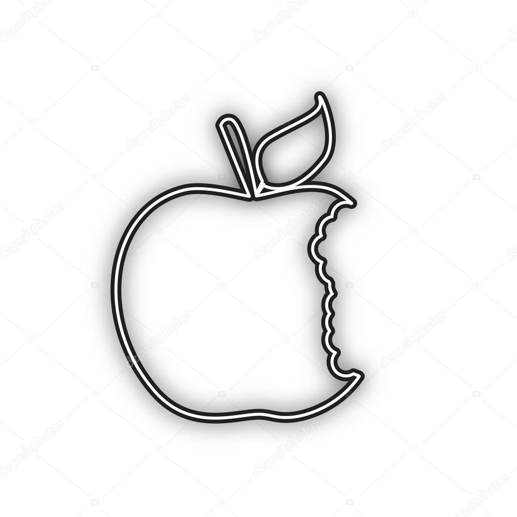 Bited Apple Sign Vector Double Contour Black Icon With Soft Shadow At White Background Isolated Premium Vector In Adobe Illustrator Ai Ai Format Encapsulated Postscript Eps Eps Format Bited Apple Sign Vector Double Contour Black Icon With Soft Shadow At White Background Isolated Premium Vector In Adobe Illustrator Ai Ai Format Encapsulated Postscript Eps Eps Format