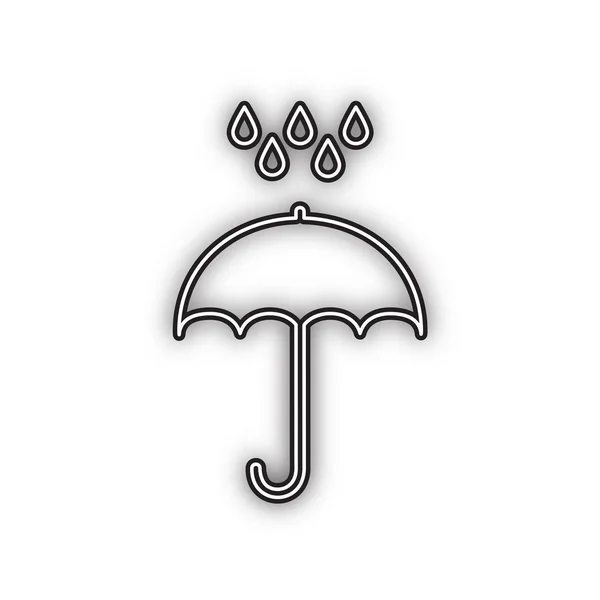 Paraply Med Vattendroppar Regnskydd Symbol Platt Design Stil Vektor Dubbel — Stock vektor
