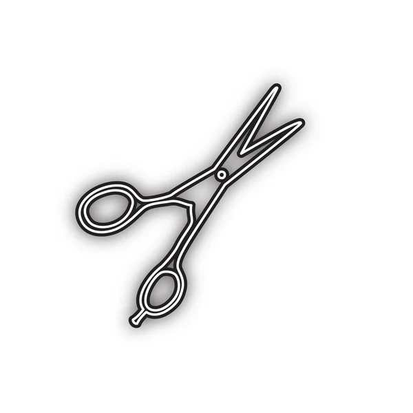 Haarschnitt Schere Zeichen Vektor Schwarzes Symbol Mit Doppelter Kontur Und — Stockvektor