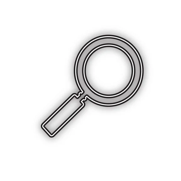 Illustration Signe Zoom Vecteur Icône Noire Double Contour Avec Ombre — Image vectorielle