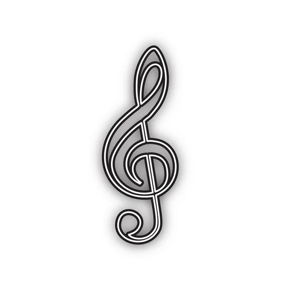 Musique Violon Clef Signe Clef Clef Triple Vecteur Icône Noire — Image vectorielle